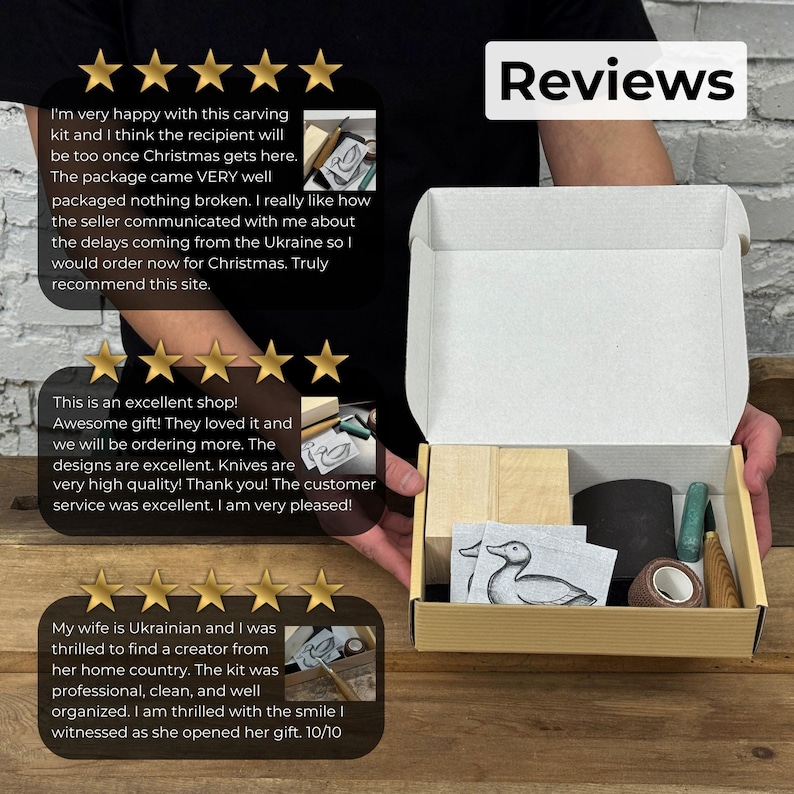 Wood Carving Kit for Beginners. Duck Carving Kit. Sharp Hand Forged Carbon Steel Knife. Carving Kit for Kids, Adults and Hobbies. Gift Son. image 12