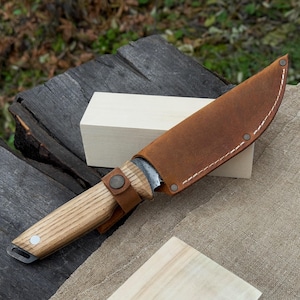Bushcraft Knife, Hand Forged 52100 Carbon Steel, Camping Tool, Hunting Blade image 13