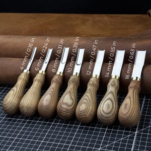 Leather Edge Skiver. Razor Sharp Blade. Hand Forged from Hardened Premium Steel, Ergonomic Handle. DIY Leathercraft Edge Trimmer. Gift Men image 5