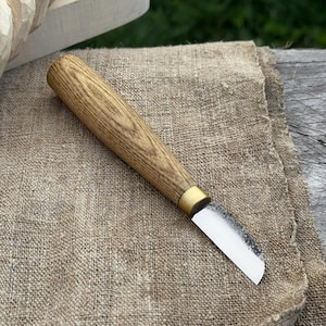Small Whittling Knife. Razor Sharp Knife. Hand Forged form Hardened Carbon Steel, Ash Wood Handle. Wood Carving Knife. Detail Knife. Gift
