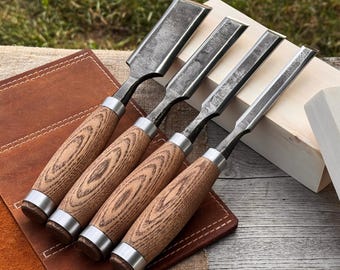 Wood Carving Chisels, Hand Forged 52100 Carbon Steel, Tools for Detail, Relief and Sculptural