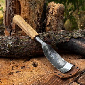 Spoon Bent Gouges, Deep Bowl Hollowing, Wood And Kuksa Carving, Hand Forged Carbon Steel image 15