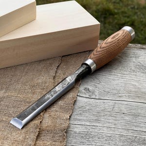 Hand-Forged Wood Chisel, 52100 Carbon Steel, Sculptural Carving Tool, Bevel Edge Chisels for Woodworking