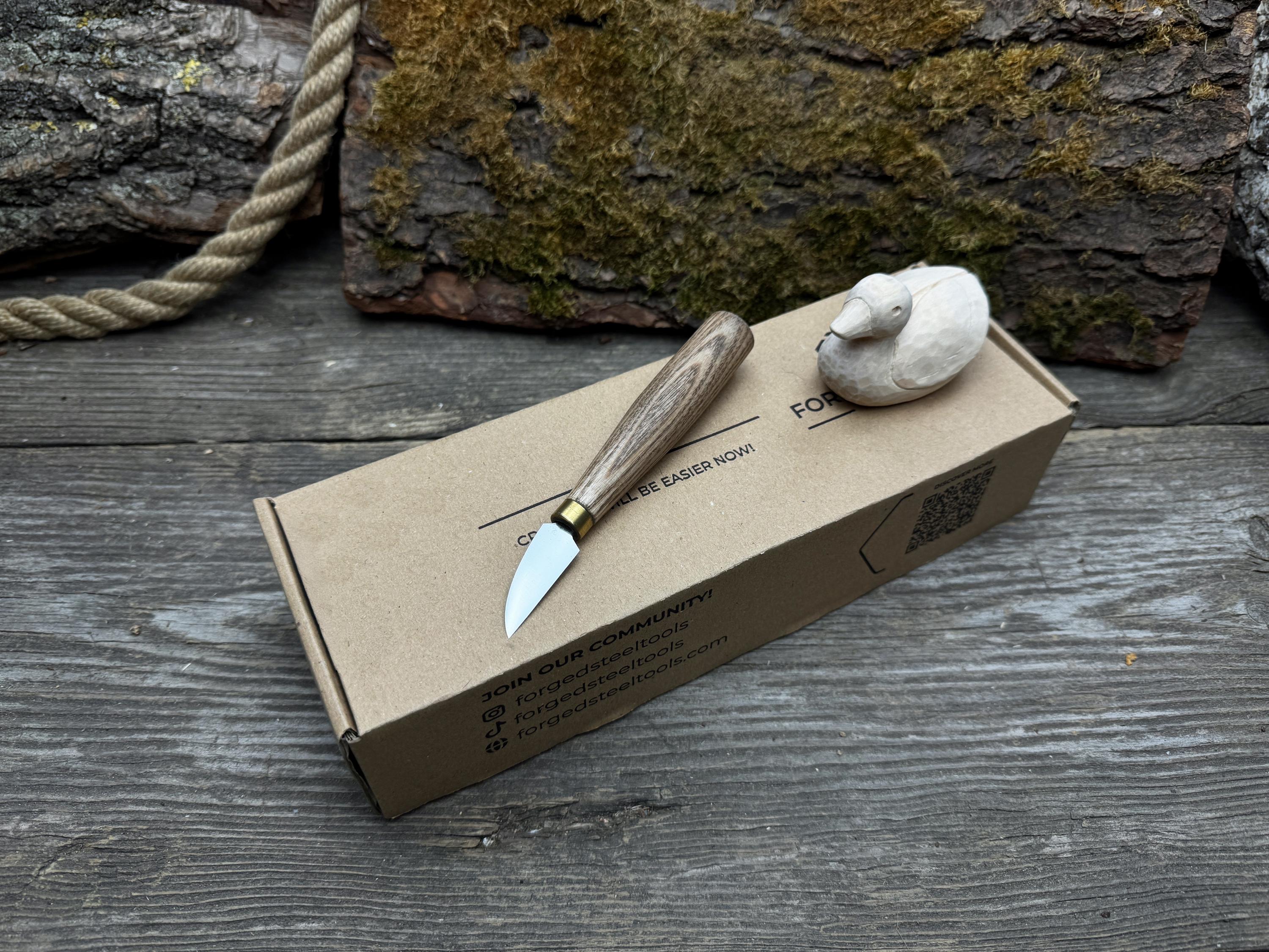 Wood Carving Kit for Beginners. Duck Carving Kit. Sharp Hand Forged Carbon Steel Knife. Carving Kit for Kids, Adults and Hobbies. Gift Son.