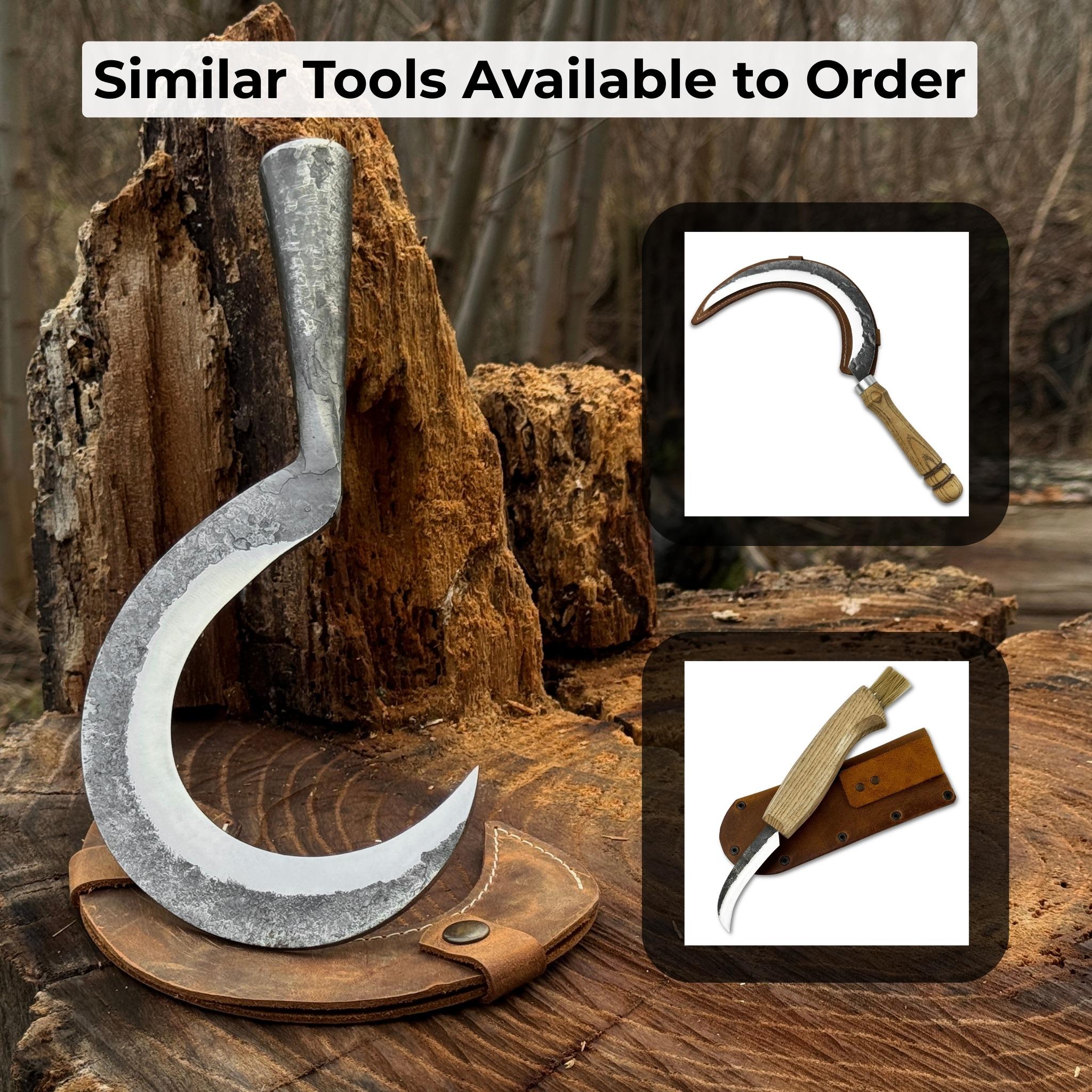 Small Sickle With Forged Handle. Sharp Blade. Hand Forged From