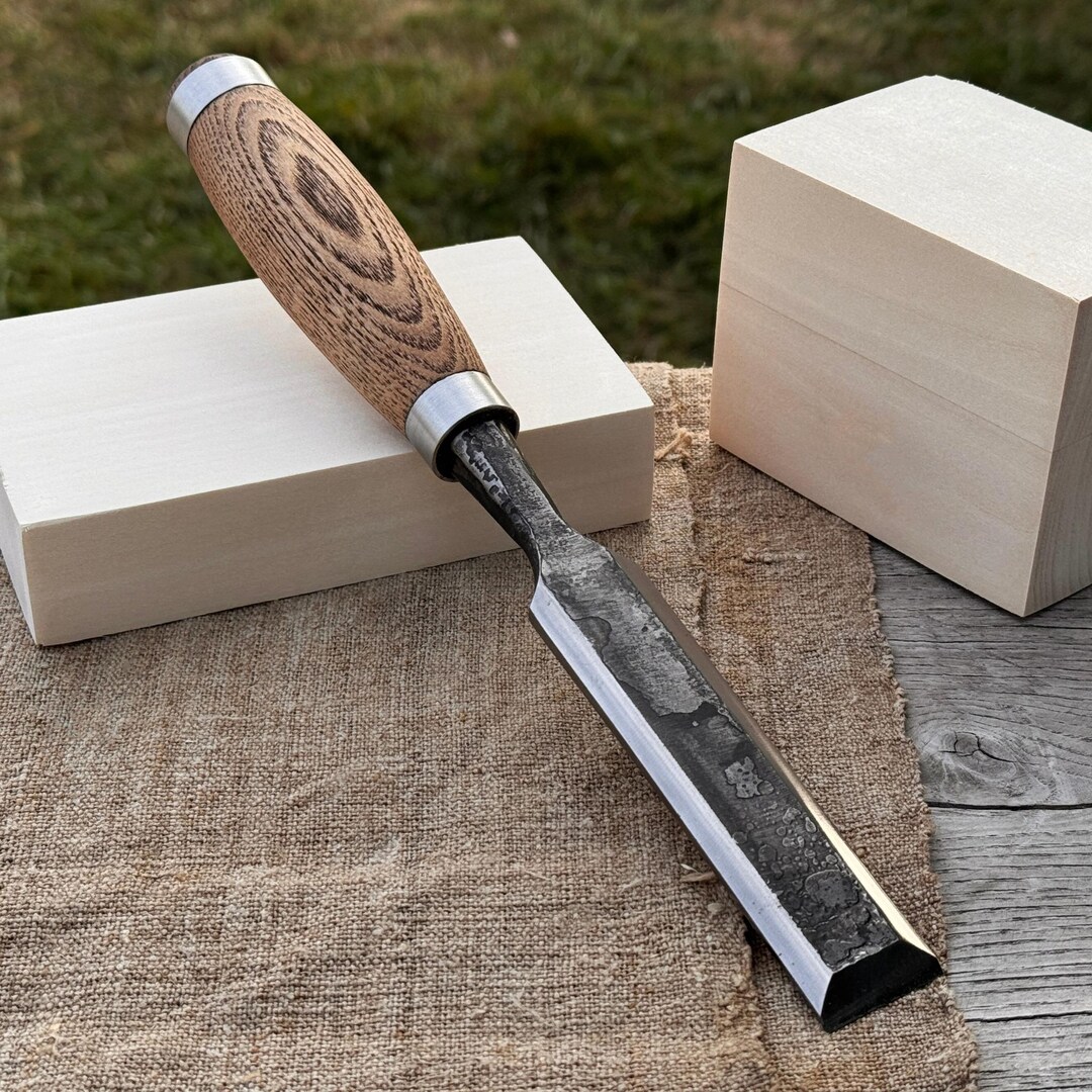 Hand-forged Bevel Edge Chisel – 52100 Carbon Steel Blade, Ash Handle ...