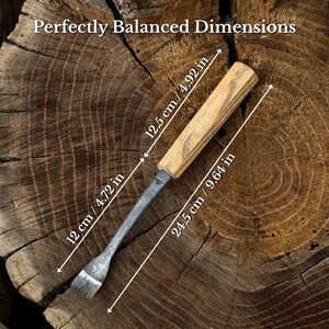Spoon Carving Gouges, Bowl Hollowing Tools, Hand Forged 52100 Carbon Steel, Gift for Him image 2