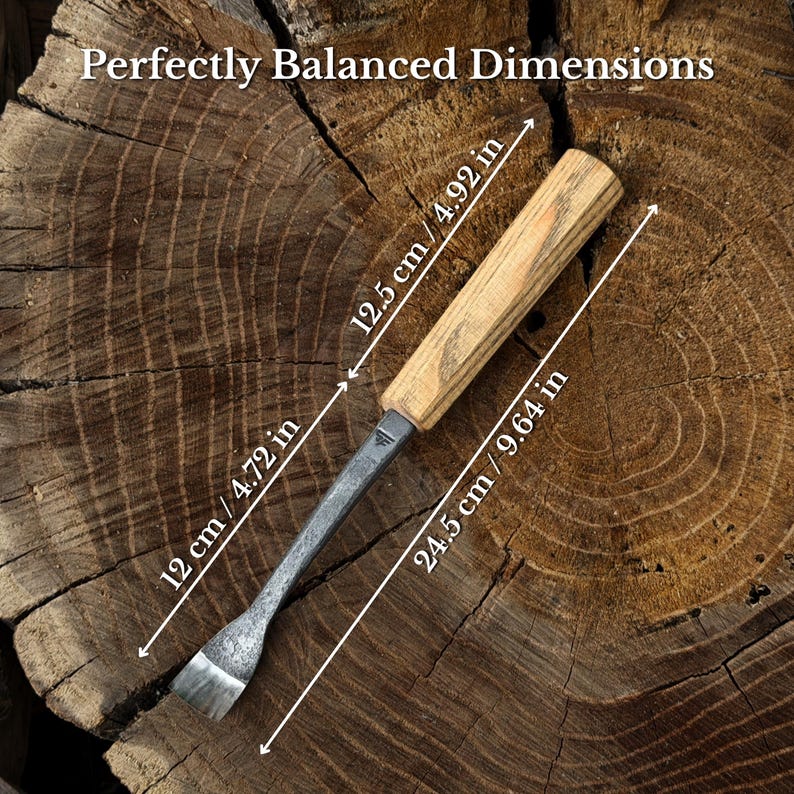 Spoon Carving Gouges, Bowl Hollowing Tools, Hand Forged 52100 Carbon Steel, Gift for Him image 2