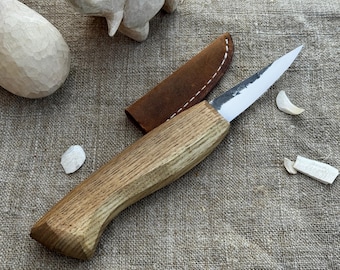 Sloyd Knife, Hand Forged 52100 Carbon Steel, Spoon Carving Tool, Whittling Knife