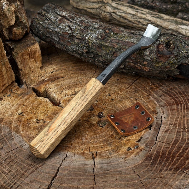 Spoon Carving Gouges, Bowl Hollowing Tools, Hand Forged 52100 Carbon Steel, Gift for Him image 15