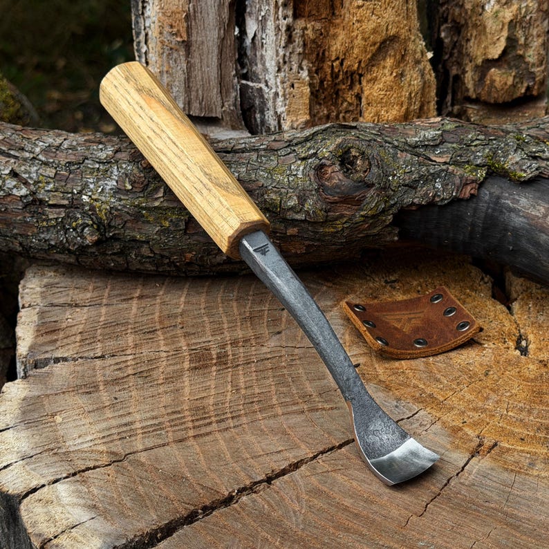 Spoon Carving Gouges, Bowl Hollowing Tools, Hand Forged 52100 Carbon Steel, Gift for Him image 19