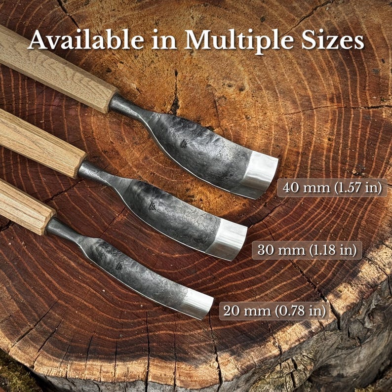 Spoon Bent Gouges, Deep Bowl Hollowing, Wood And Kuksa Carving, Hand Forged Carbon Steel image 10