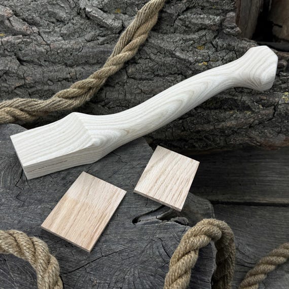 Manche En Bois Pour Hache – 100 X 6 X 3,5 Cm – Rechange Robuste Avec Béquille, Compatible Avec Divers Outils