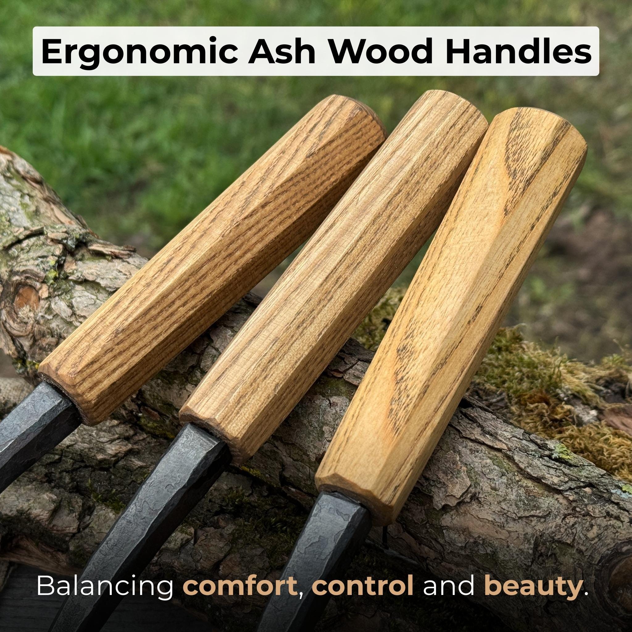 Gouges On Hand Hand Forged Gouges for Spoon, Bowl Carving, 52100 Carbon Steel, Ash ...