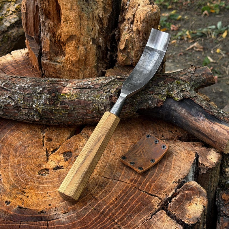 Spoon Bent Gouges, Deep Bowl Hollowing, Wood And Kuksa Carving, Hand Forged Carbon Steel image 19