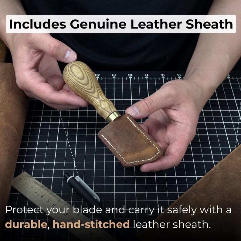 Beveled Skiving Knife. Razor Sharp Blade. Leather Japanese Knife. Hand ...