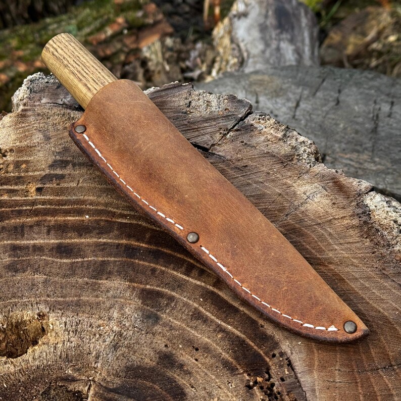 Universal Leather Sheath for Knives. Genuine Leather Crazy Horse. Sheath with Belt Loop for Carving, Camping, Kitchen and Other Knives. image 11