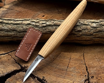 Wood Carving Knife, 52100 Carbon Steel, Hand Forged Whittling Tool