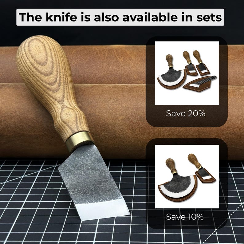 Beveled Skiving Knife. Razor Sharp Blade. Leather Japanese Knife. Hand ...