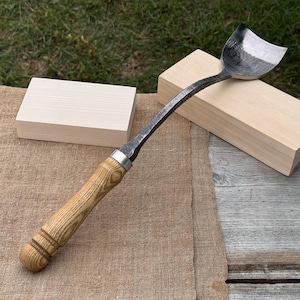 Big Swan Neck Gouge – Hand-Forged Carbon Steel Blade – Bowl Carving Chisel – Razor Sharp Edge – Ergonomic Ash Handle – Woodworking Tool