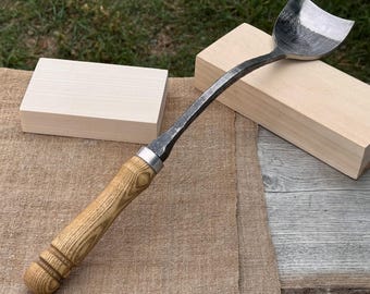 Large Swan Neck Gouge, Hand-Forged Carbon Steel, Bowl Carving Chisel, Woodworking Tool