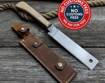 Handsäge im japanischen Stil. Ideale Zahnschräge. Rutschfester Holzgriff. Holz Schneide-Werkzeug. Holzbearbeitungs-Säge. Universal-Sägesäge