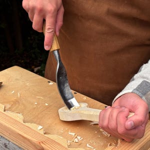 Spoon Bent Gouges, Deep Bowl Hollowing, Wood And Kuksa Carving, Hand Forged Carbon Steel image 6