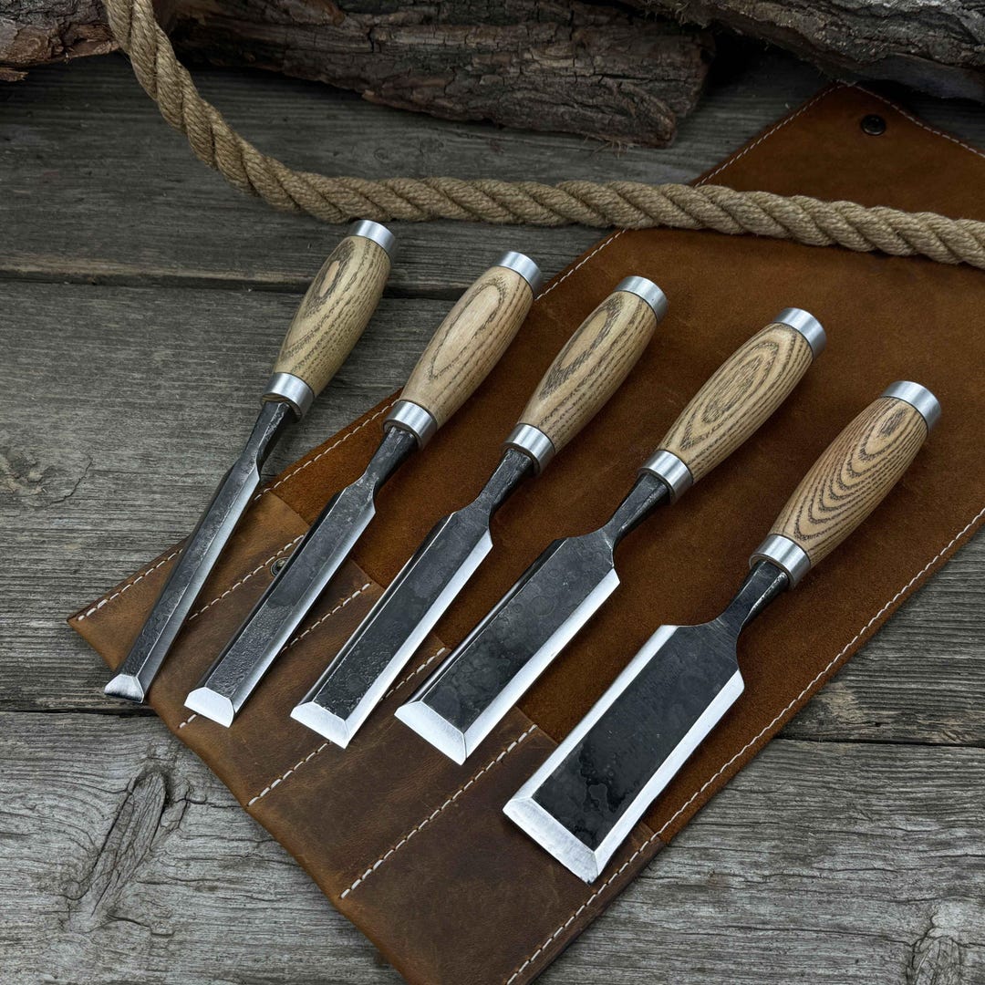 Timber Frame Chisel Set for Wood Carving. Sharp Carbon Steel Blades ...