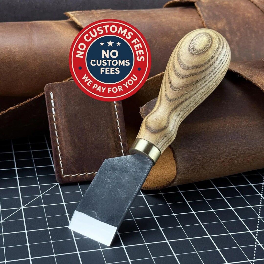 Straight Skiving Knife. Razor Sharp Blade. Leather Japanese Knife. Hand ...