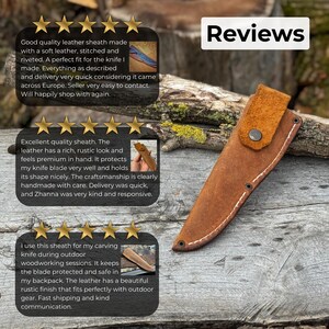 Universal Leather Sheath for Knives. Genuine Leather Crazy Horse. Sheath with Belt Loop for Carving, Camping, Kitchen and Other Knives. image 7