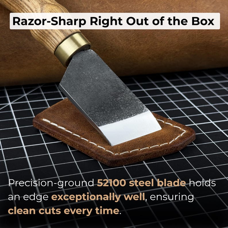 Beveled Skiving Knife. Razor Sharp Blade. Leather Japanese Knife. Hand ...