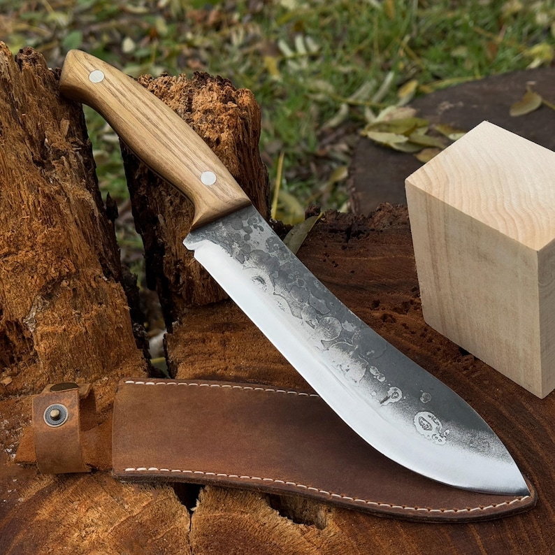 Skinning Knife. Razor Sharp Blade. Hand Forged From Hardened Carbon 52100 Steel, Ergonomic Ash Handle, With Leather Sheath. Bushcraft Knife. image 11