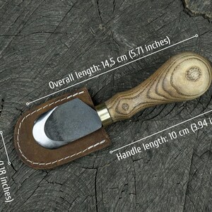 Rounded Skiving Knife. Razor Sharp Blade. Leather Japanese Knife. Hand ...