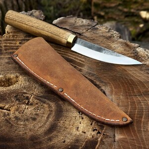 Universal Leather Sheath for Knives. Genuine Leather Crazy Horse. Sheath with Belt Loop for Carving, Camping, Kitchen and Other Knives. image 9