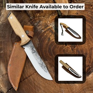 Bushcraft Knife, Hand Forged 52100 Carbon Steel, Camping Tool, Hunting Blade image 11