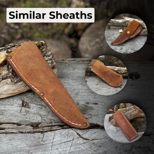 Universal Leather Sheath for Knives. Genuine Leather Crazy Horse. Sheath with Belt Loop for Carving, Camping, Kitchen and Other Knives. image 8