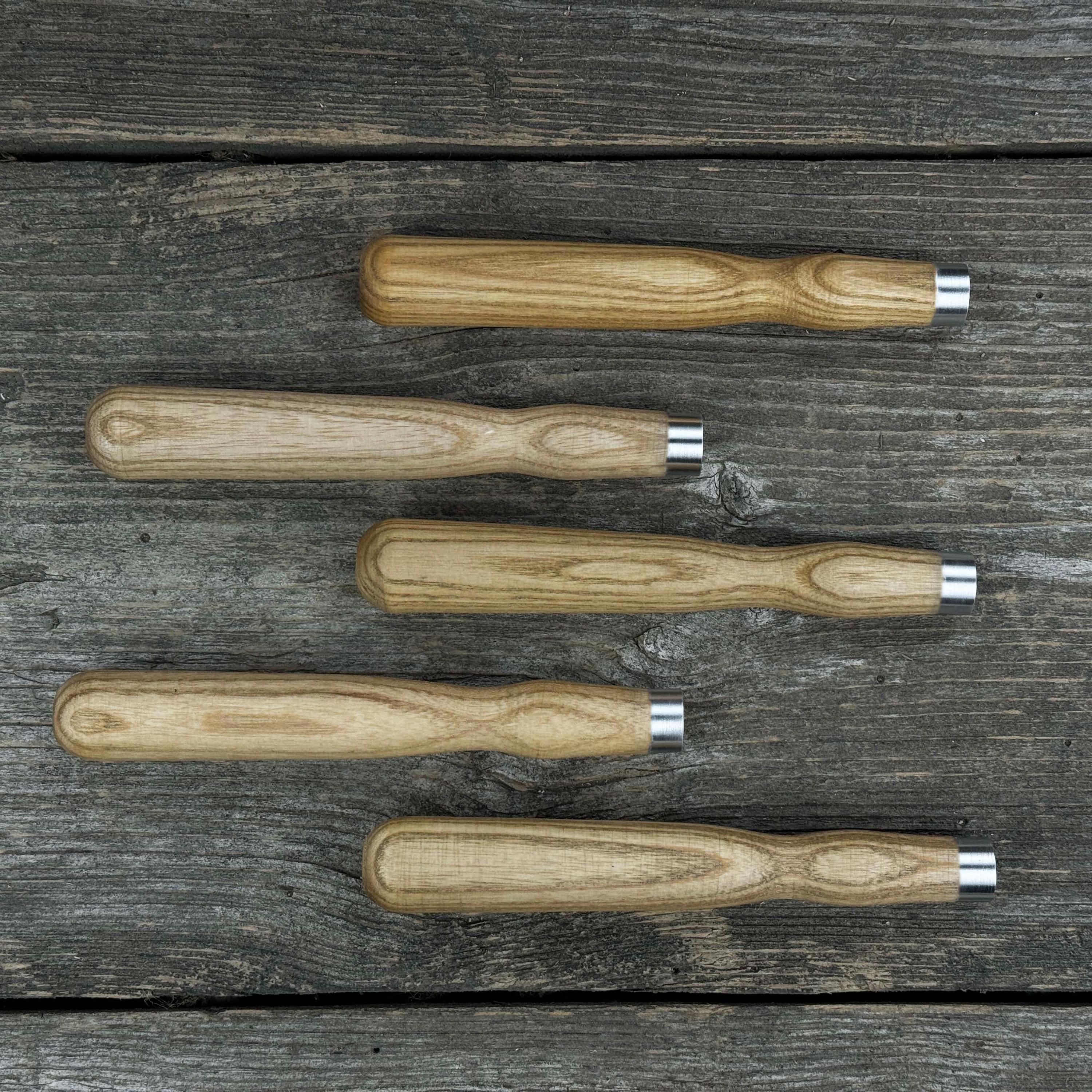 Set of 5 Replacement Wooden Handles. Ergonomic Ash Wood Handles ...