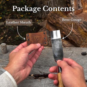Spoon Bent Gouges, Deep Bowl Hollowing, Wood And Kuksa Carving, Hand Forged Carbon Steel image 9