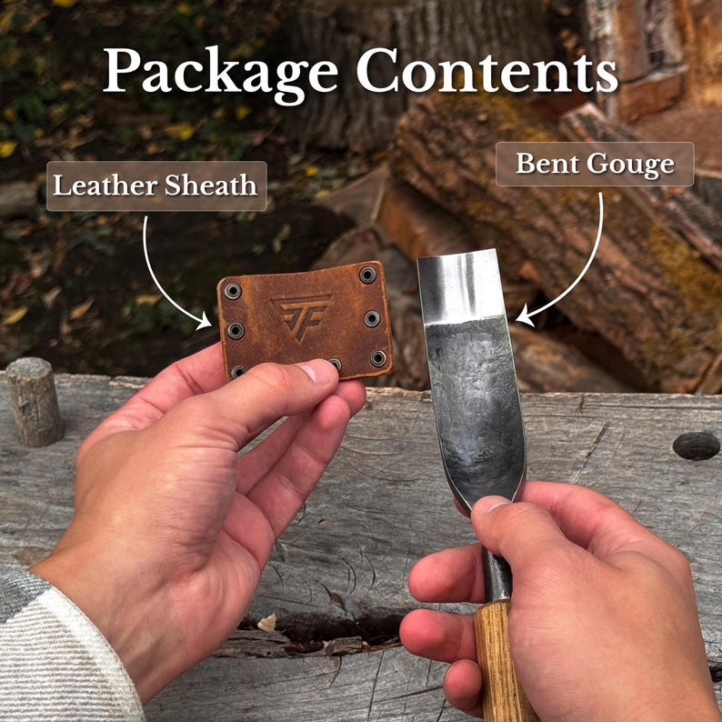Spoon Bent Gouges, Deep Bowl Hollowing, Wood And Kuksa Carving, Hand Forged Carbon Steel image 9