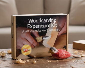 Beginner Wood Carving Kit, DIY Whittling Gift Set with Knife, Painting & Video Guide