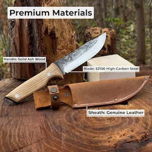 Bushcraft Knife, Hand Forged 52100 Carbon Steel, Camping Tool, Hunting Blade image 8