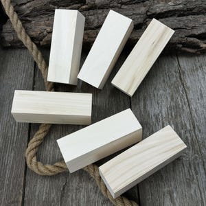 Handcrafted Set 6 PCS Wooden Blanks for Artistic Creations. Natural Quality Linden Tree. Great for Whittling, Burning, and DIY Wood Projects