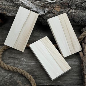Set of 3 Wood Blanks for Whittling and Creative Projects. Natural Linden Tree. Handmade Craft Blanks. Great for Carving, Burning, and DIY.