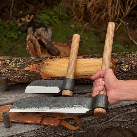 Wood Splitting Froes – 52100 Carbon Steel Blades, Ash Handles
