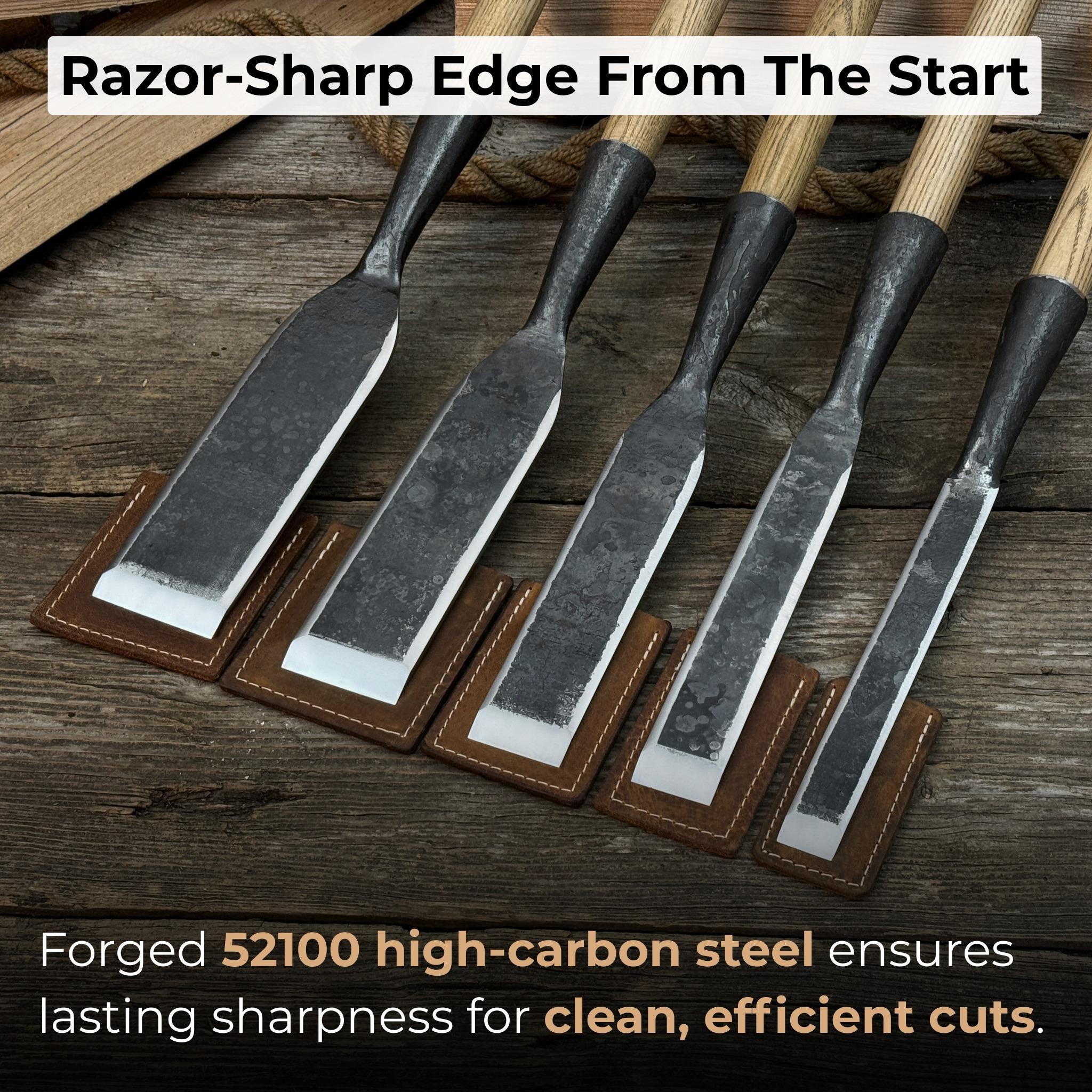 Hand-forged 5-piece Timber Framing Chisel Set – 52100 Carbon Steel ...