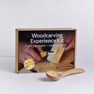 Spoon Carving Kit for Kids & Adults – DIY Whittling Kit with Spoon Blanks, Pattern and Video Guide – Creative Woodworking Gift