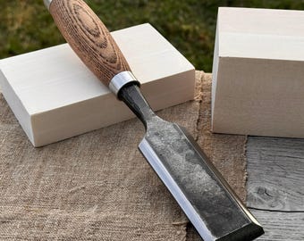 Bevel Edge Chisel, Hand Forged 52100 Carbon Steel, Sculptural Carving Chisels, Woodworking Tool