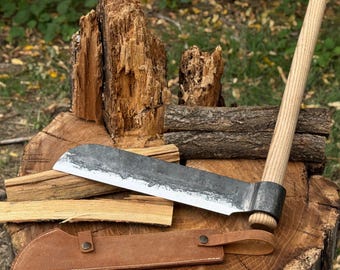 Spaltkeil, handgeschmiedet aus 52100 Kohlenstoffstahl, Bushcraft-Spaltkeil, Holzspalter