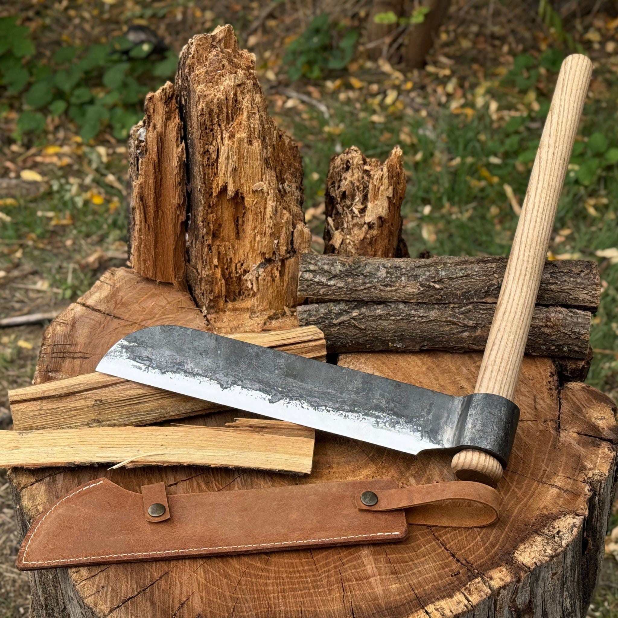 bittering thorns / 苦渋の棘 rf EA プロモ Splitting Froe – 52100 Carbon Steel Blade, Ash Handle – Wood