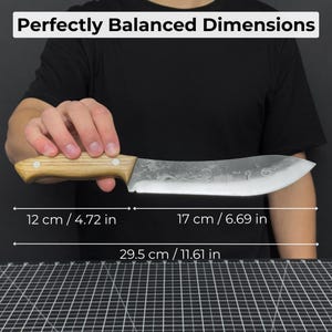 Skinning Knife. Razor Sharp Blade. Hand Forged From Hardened Carbon 52100 Steel, Ergonomic Ash Handle, With Leather Sheath. Bushcraft Knife. image 5